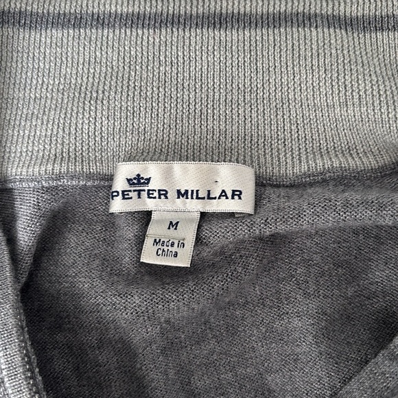 Peter Millar, Merino/Silk Blend 1/4 Zip Golf Sweater Medium - Picture 7 of 8